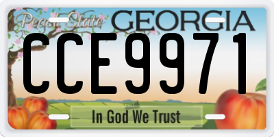 GA license plate CCE9971