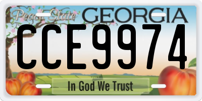 GA license plate CCE9974
