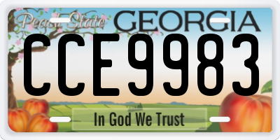 GA license plate CCE9983