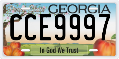 GA license plate CCE9997