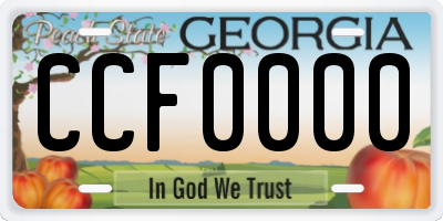 GA license plate CCF0000