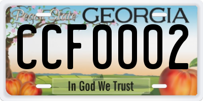 GA license plate CCF0002