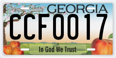 GA license plate CCF0017