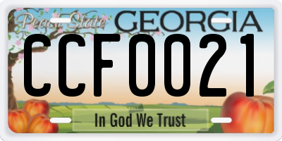 GA license plate CCF0021