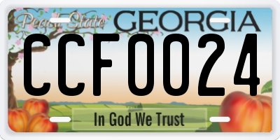GA license plate CCF0024
