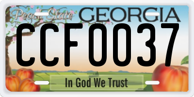 GA license plate CCF0037