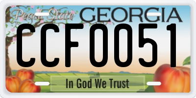 GA license plate CCF0051