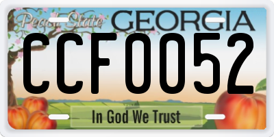 GA license plate CCF0052