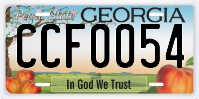 GA license plate CCF0054
