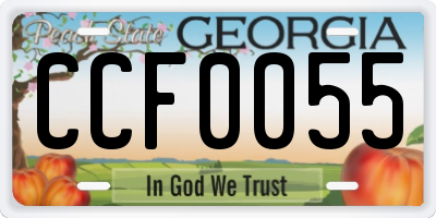 GA license plate CCF0055