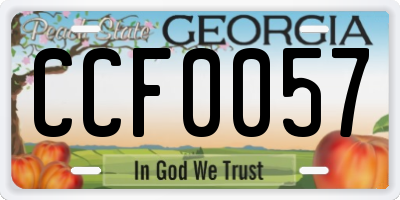 GA license plate CCF0057