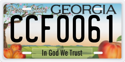 GA license plate CCF0061