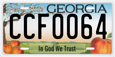 GA license plate CCF0064