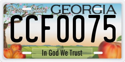 GA license plate CCF0075
