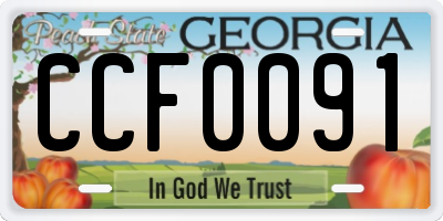 GA license plate CCF0091