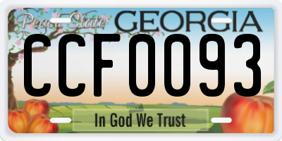 GA license plate CCF0093