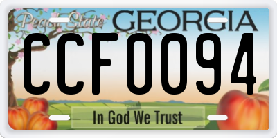 GA license plate CCF0094
