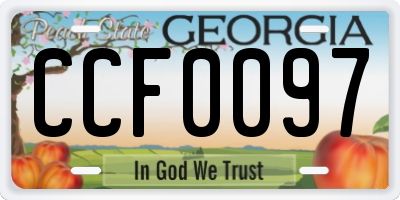 GA license plate CCF0097