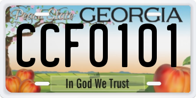 GA license plate CCF0101