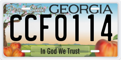 GA license plate CCF0114