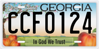 GA license plate CCF0124