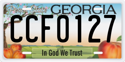 GA license plate CCF0127