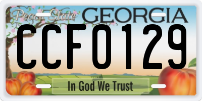 GA license plate CCF0129