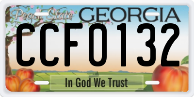 GA license plate CCF0132