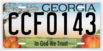 GA license plate CCF0143