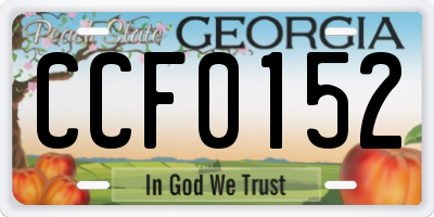 GA license plate CCF0152