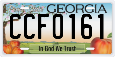 GA license plate CCF0161