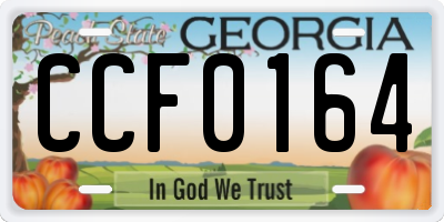 GA license plate CCF0164