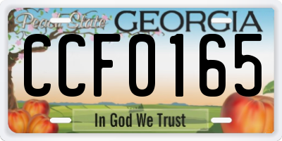 GA license plate CCF0165