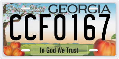 GA license plate CCF0167