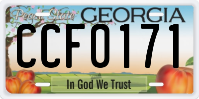 GA license plate CCF0171