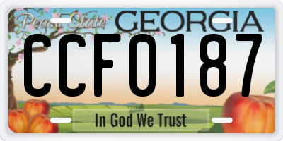 GA license plate CCF0187