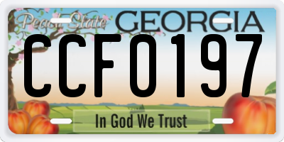 GA license plate CCF0197