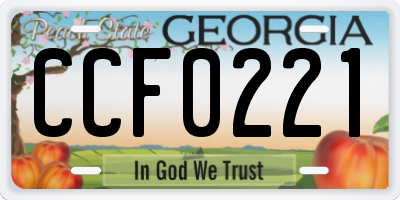 GA license plate CCF0221