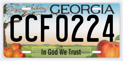 GA license plate CCF0224
