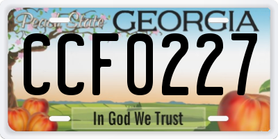 GA license plate CCF0227