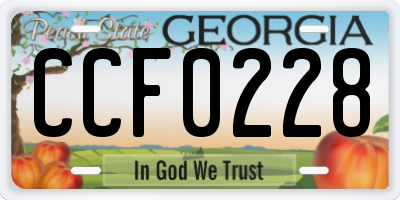 GA license plate CCF0228