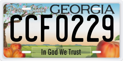 GA license plate CCF0229