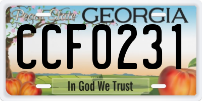 GA license plate CCF0231