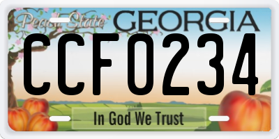 GA license plate CCF0234