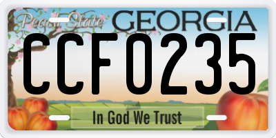 GA license plate CCF0235