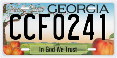 GA license plate CCF0241