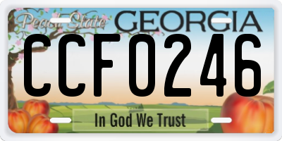 GA license plate CCF0246
