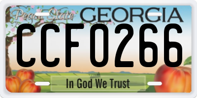GA license plate CCF0266