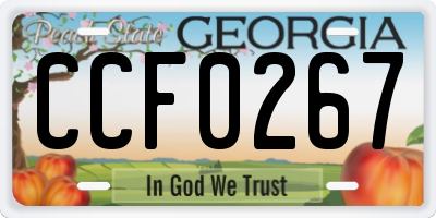 GA license plate CCF0267