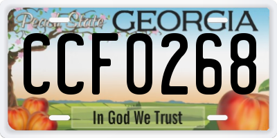 GA license plate CCF0268
